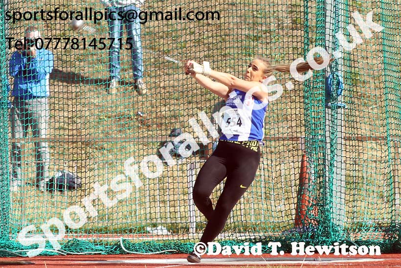 Womens under-17s hammer, 2018 Northern Under-17s/U-15s/U-13s Champs., Wavertree Athletics Centre, Liverpool. Photo: David T. Hewitson/Sports for All Pics